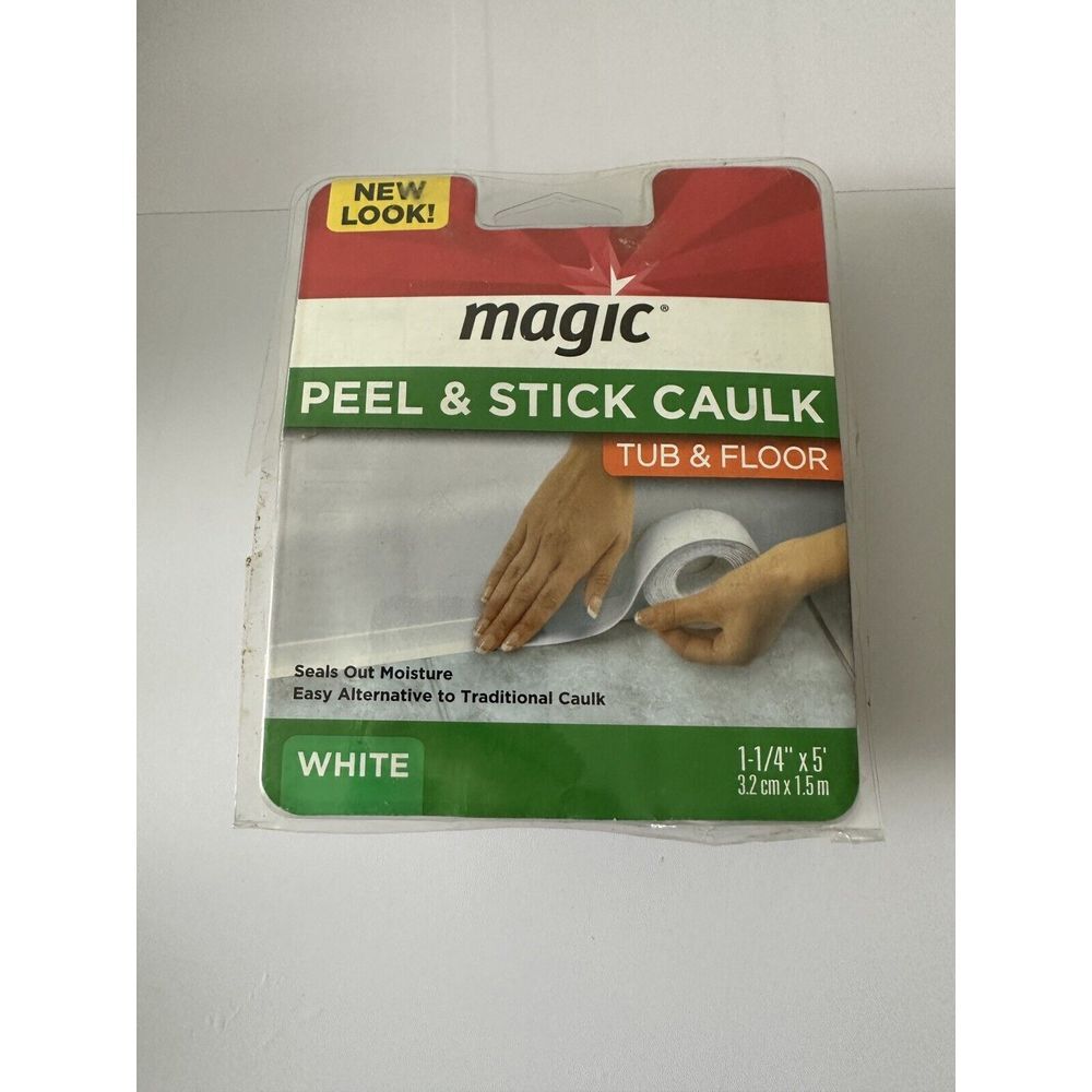 Magic Tub &‎ Floor Peel and Stick Caulk Strip White 1-1/4 inch x 5 ft. New